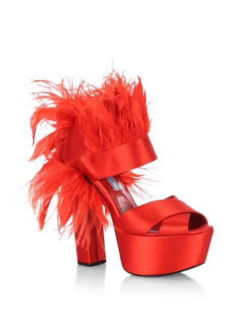 prada feather sandals|Prada platform sandals outlet.